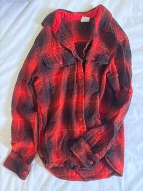Men’s S North Face 100% cotton plaid shirt
